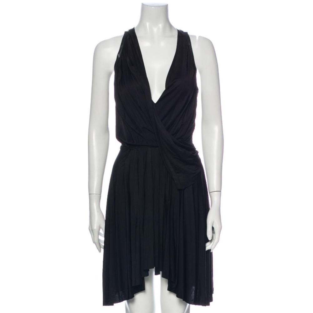 Maje Draped Jersey Sleeveless Stretch V Neck Dress size medium